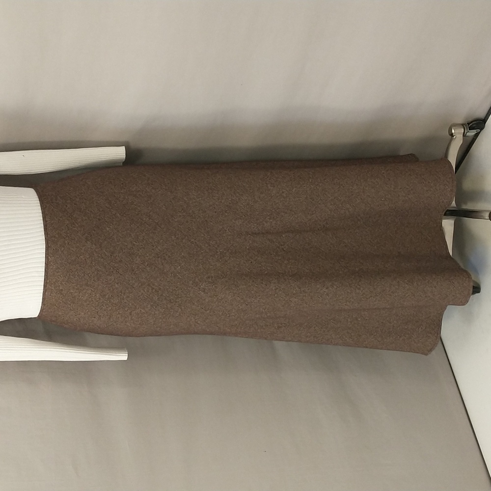 Wool Look Bias Cut A line Maxi Skirt Washable Brown Tweed Like XL 14 sz Classic
